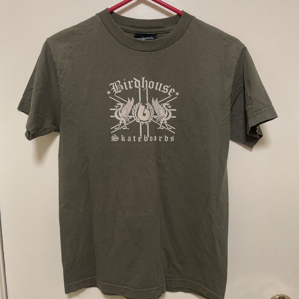 Vintage Birdhouse Skateboard Shirt Sz Small Y2K 90s Birdhouse Skating Green